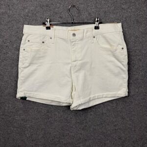 Levis Womens Mid-Length Denim Shorts White Mid Rise Size 34 NWT 29965-0129